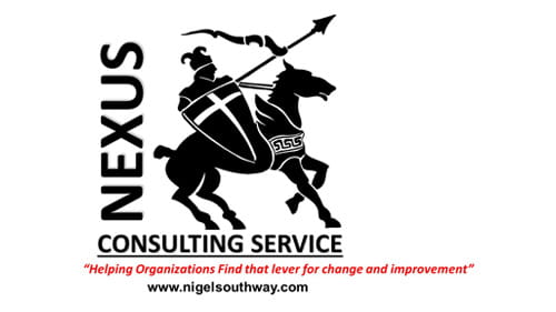 Nexus咨询服务。“帮助组织找到改变和改进的杠杆”www.nigelsouthway.com。标志。